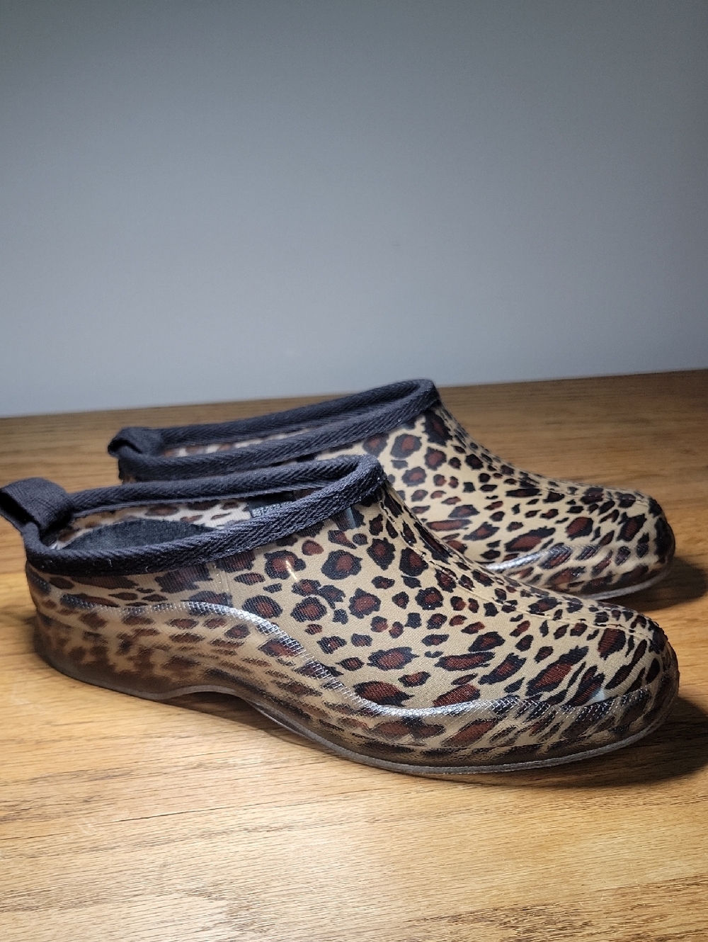 Capelli of New York Leopard Rain Clogs - Brown/Black Size 6